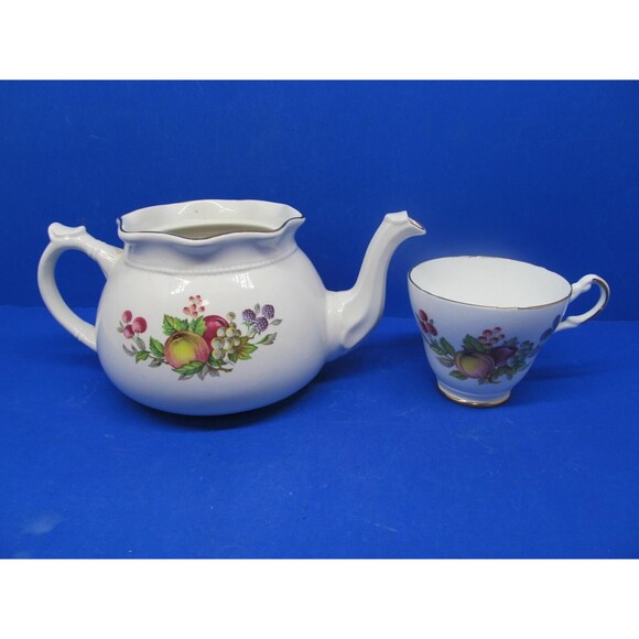 Arthur Wood And Sons Staffordshire England Teapot #6332 No Lid And Cup VGC - Picture 1 of 14